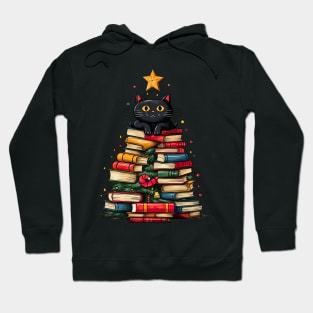 Christmas Cat Books design Hoodie